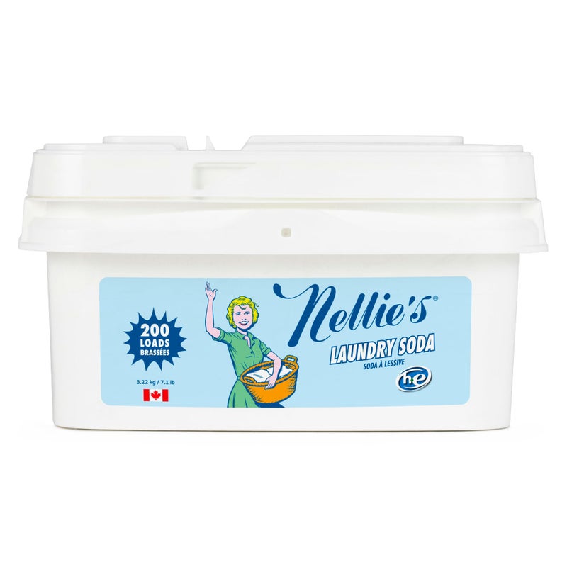 Nellie's مسحوق غسيل نيللي - مسحوق منظف مركز - 200 غسلة - لطيف على البشرة والبيئة - خالي من العطور - (صنع في كندا) - Image 1